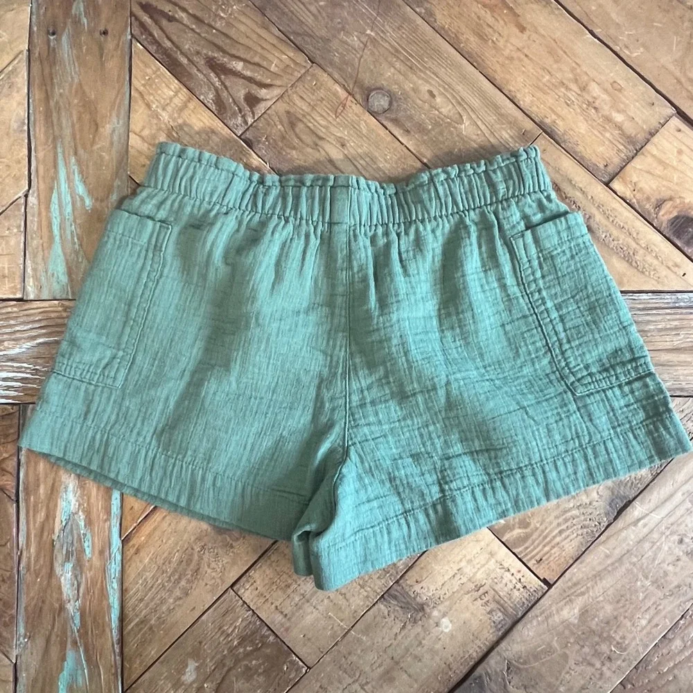 Old Navy Girls Shorts L (10-12) Olive Green Cotton‎ Blend Casual Pull On New